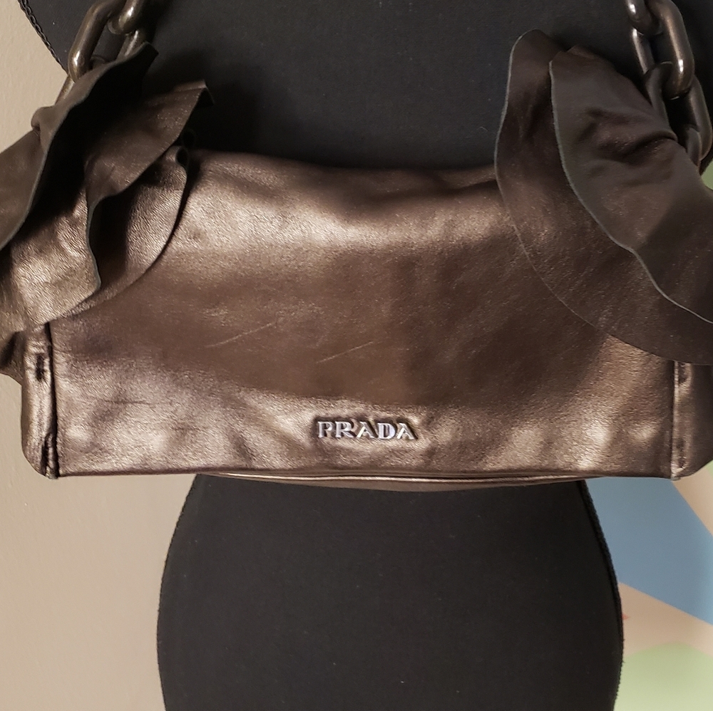 PRADA Small Ruffle Sides Handbag - Picture 4 of 13